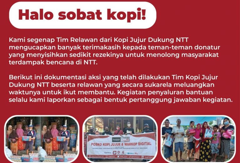 Update Relawan Kopi Jujur Dukung NTT 31 Mei 2021